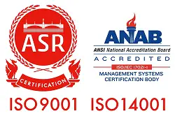 ASR CERTIFICATION ISO9001 / ANAB ACCREDITED ISO14001