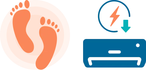 足元から暖かく快適なオフィスのイメージ